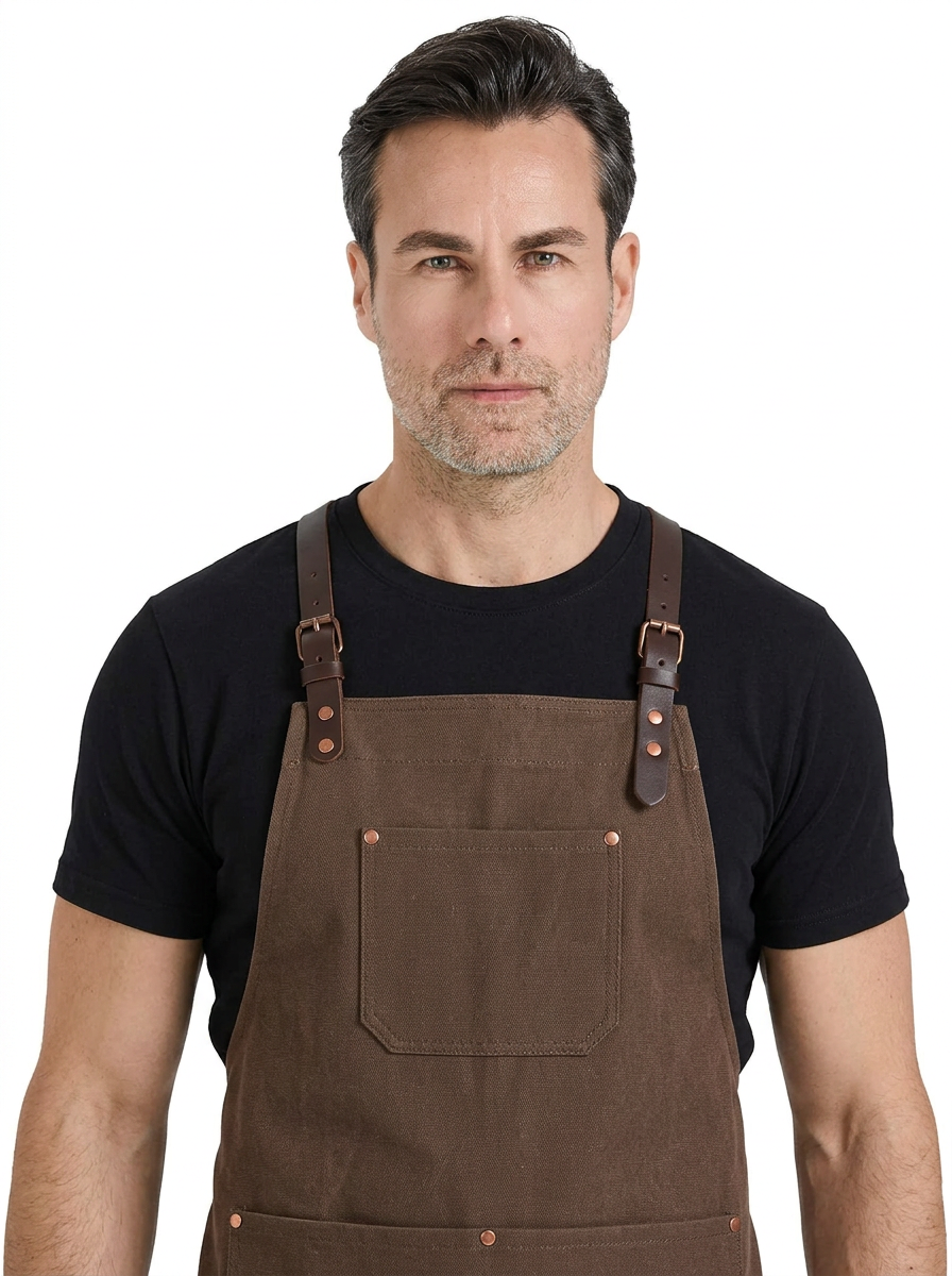 Deri Detaylı Mutfak Önlüğü - 2